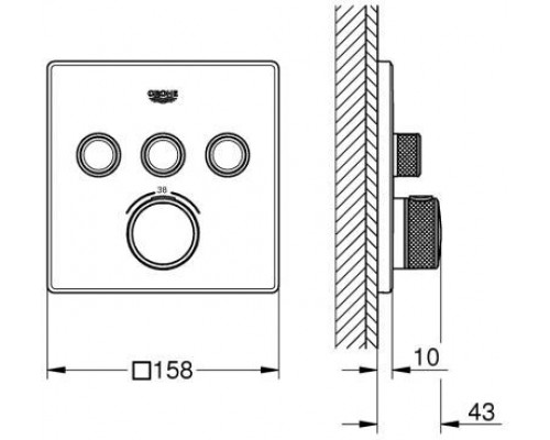 29126000 Grohtherm SmartControl Внешняя часть термостатического смесителя на 3 выхода, хром 29126000