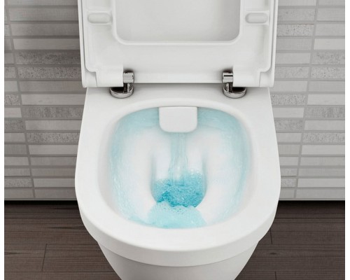 9003B003-7201 Комплект: S50 Rim-Ex унитаз подвесной безободковый с сидением МЛ+ инсталляция и панель смыва глянец хром 9003B003-7201