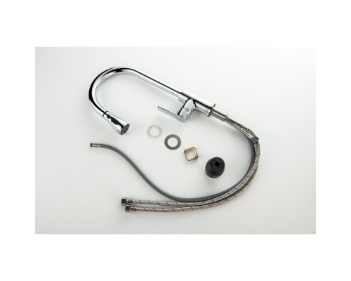 AQ1784CR ЛУГАНО смеситель для кухни с вытяжным изливом 2 jet AQ1784CR