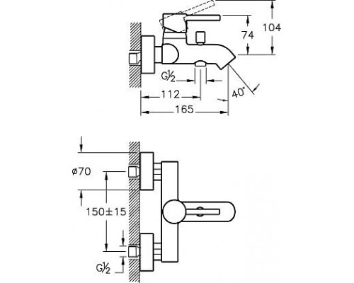 A41994EXP Смеситель для ванны Vitra Minimax S Хром A41994EXP