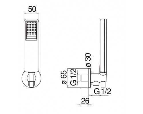 AD146/49CR душевой набор с шланговым подсоединением AD146/49CR