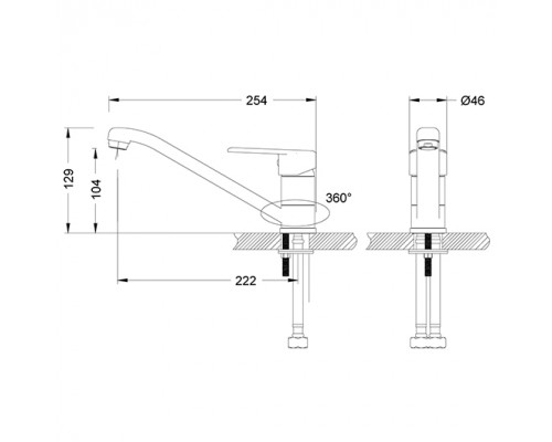 LM0304CPOINTСмеситель для кухни с поворотным изливом, хром LM0304C