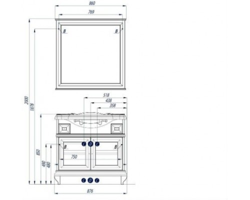 1A191802BEM60 Зеркало Беатриче 85 слон кос.пат (снимается с производства) 1A191802BEM60