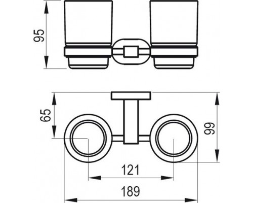 Держатель с двумя стаканами (стекло) CR 220.00 X07P189
