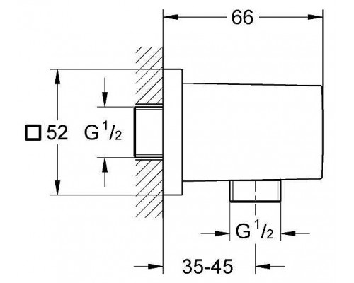 27704000 Euphoria Cube Подключение для душевого шланга, хром 27704000