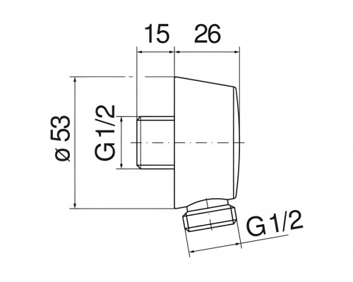 AD150FLP шланговое подсоединение, глянцевый черный AD150FLP