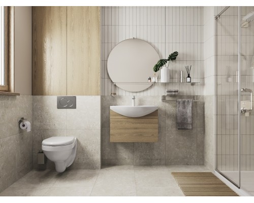 138164S0000B2 Пэк Альфа комфорт (подвес. унитаз с сиденьем полипр. SC, инсталляция, белая панель) (НОВИНКА) 1.3816.4.S00.00B.2