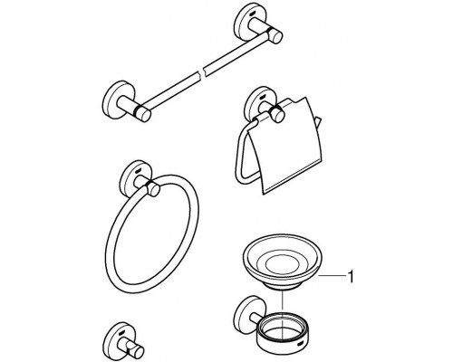 40344001 Essentials Набор аксес.(5 предметов), хром 40344001
