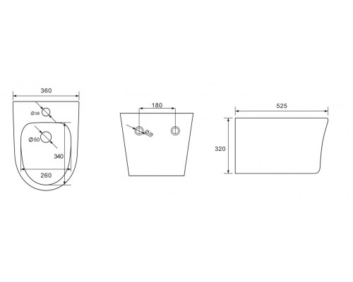 AQ1009-00 НИКА Биде подвесное 525360320 AQ1009-00