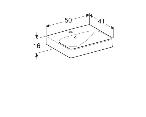 500.256.01.1 Smyle Square Раковина 50х41 см, с отв. под смеситель, с отв. перелива 500.256.01.1