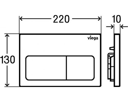 773717 Prevista Панель смыва для унитазов Visign for Life 5, пластик, хром, модель 8601.1 773717