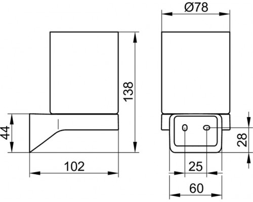 14650379000 AVENO Держатель стакана в комплекте с хрустальным стаканом, с клеевым комплектом, чёрный матовый 14650379000