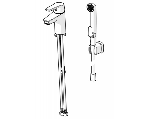 3912F Saga смеситель для раковины с гигиеническим душем 3912F
