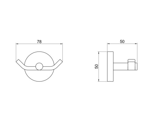 AQ4602BGM БЕТТА крючок двойной, оружейная сталь (шлиф. черный хром) AQ4602BGM