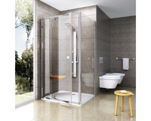 PPS-80 блестящая + Транспарент, PIVOT жесткая душевая стенка 90G40C00Z1