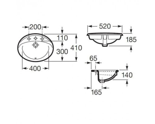 327204000 Adora раковина встраиваемая сверху 52х41 327204000