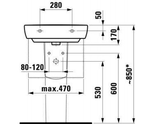 PRO A 1895.1.000.104.1 раковина 55х48 8.1895.1.000.104.1