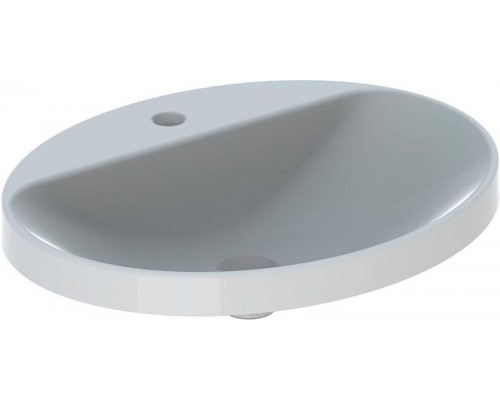 500.726.01.2 Geberit VariForm Раковина встраиваемая в столешницу овальной формы, 60х48 см, с отв. под смеситель, без отв. перелива 500.726.01.2