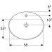 500.726.01.2 Geberit VariForm Раковина встраиваемая в столешницу овальной формы, 60х48 см, с отв. под смеситель, без отв. перелива 500.726.01.2