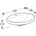 500.726.01.2 Geberit VariForm Раковина встраиваемая в столешницу овальной формы, 60х48 см, с отв. под смеситель, без отв. перелива 500.726.01.2