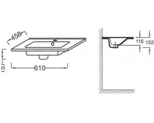 EXSA112-00 OLA раковина 60 см EXSA112-00