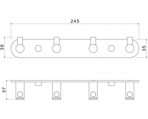 AQ4123CR ЕВРОПА планка с 4 крючками AQ4123CR