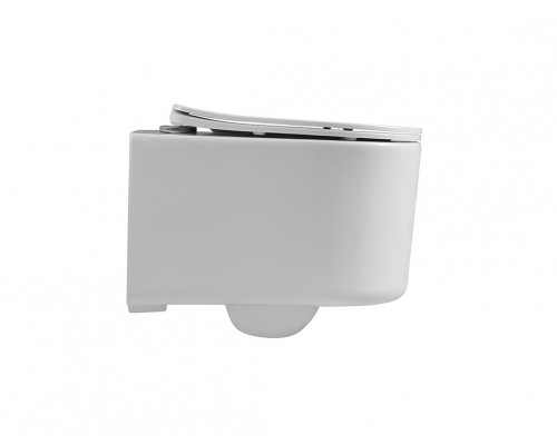 AQ2004-00 МИЯ Унитаз компакт подвесной безободковый 490370340мм, тонкое сиденье с механизмом плавного закрывания, крепеж AQ2004-00