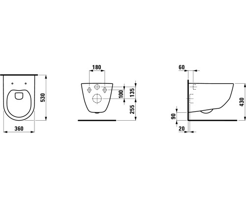 Z.RU93.0.761.5 ПЭК PRO чаша унитаза подвесная, безободковый смыв Rimless, инсталляция, сиденье с крышкой тонкое, панель смыва хром глянец Z.RU93.0.761.5
