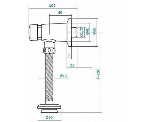 1.WH30.2.089 ГАЛА кран для писсуара, нажимной 1.WH30.2.089