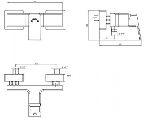 102154024EX TIERA смеситель для душа 102154024EX