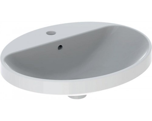 500.720.01.2 Geberit VariForm Раковина встраиваемая в столешницу овальной формы, 55х45 см, с отв. под смеситель, с отв. перелива 500.720.01.2