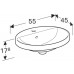 500.720.01.2 Geberit VariForm Раковина встраиваемая в столешницу овальной формы, 55х45 см, с отв. под смеситель, с отв. перелива 500.720.01.2