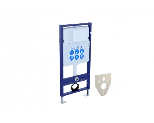 Set AQUATEK ВЕГА (рама AQUATEK Standard INS-0000012 с звукоиз.прокладкой+крепеж KKI-0000002+кнопкаKDI-0000012+унитаз ВЕГА AQ1905-00 с крышкой-сиденьем Set AQUATEK ВЕГА-012 4в1