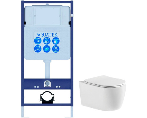 Комплект инсталляции с унитазом AQUATEK ЕВРОПА cm (рама INS-0000012, унитаз AQ1900-00 soft-close) ЕВРОПА cm