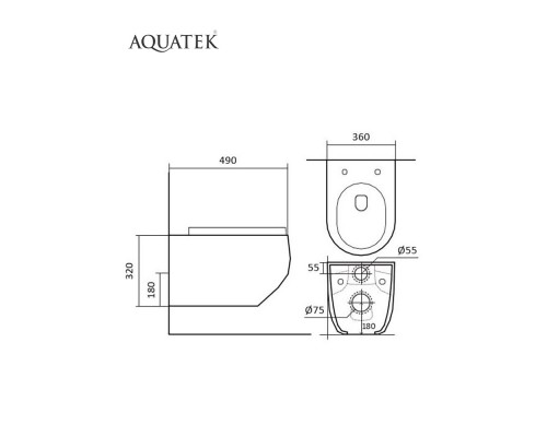 SET AQUATEK ЕВРОПА cm-017 4в1 (рама AQUATEK Standard INS-0000012+крепеж KKI-0000002+клавиша KDI-0000017+унитаз ЕВРОПА AQ1900-00 с тонким сиденьем soft SET AQUATEK ЕВРОПА cm-017 4в1