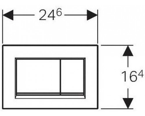 115.883.16.1 Клавиша смыва Sigma 30, двойной смыв,к 111.300/350/361/362/380/390/796 черный матовый лак, легко чистящееся покрытие, черный 115.883.16.1