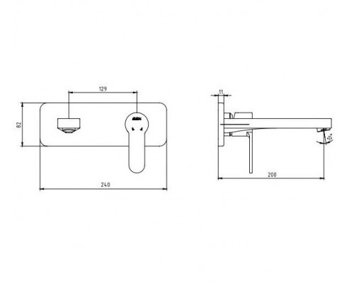 102167608EX-K NITA смеситель для раковины настенный (внешняя часть) 102167608EX-K