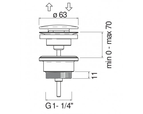 AV00110/11RCP сливное устройство (push-open), красное золото AV00110/11RCP