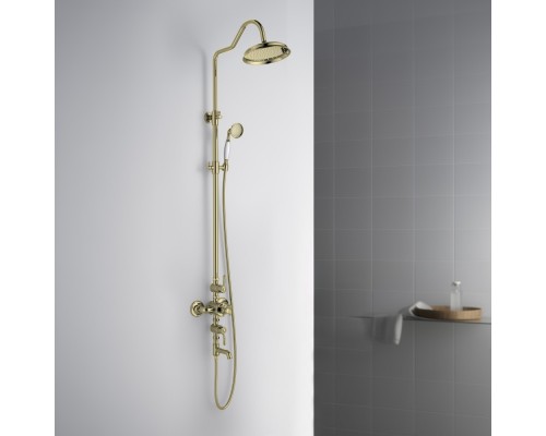 AQ2543PG КЛАССИК термостатическая душевая система с изливом 220мм, полир. золото AQ2543PG
