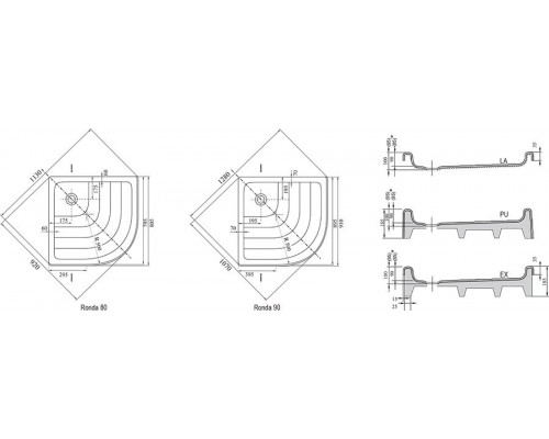 поддон Ronda-80 PU белый A204001120