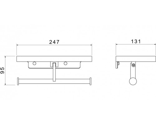 AQ4919CR ЕВРОПА бумагодержатель двойной с полкой AQ4919CR