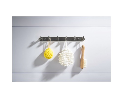 AQ4124BGM ЕВРОПА планка с 6 крючками, оружейная сталь (шлиф. черный хром) AQ4124BGM