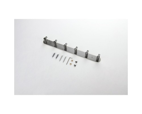 AQ4124BGM ЕВРОПА планка с 6 крючками, оружейная сталь (шлиф. черный хром) AQ4124BGM