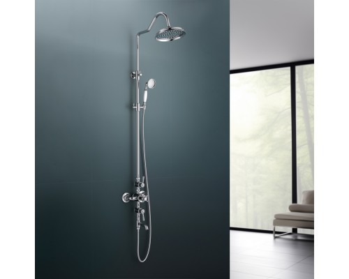 AQ2543CR КЛАССИК термостатическая душевая система с изливом 220мм AQ2543CR