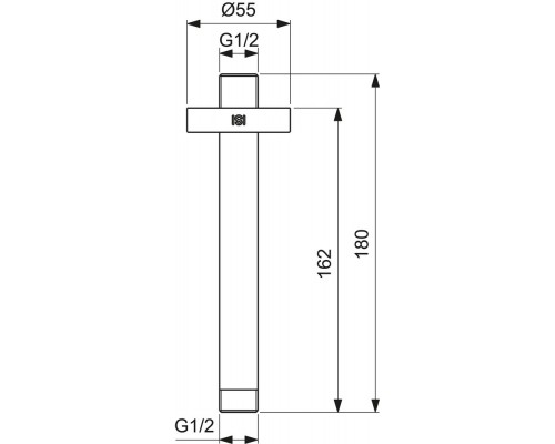 B9446A2 IdealRain Потолочный держатель верхнего душа 150мм с металлической накладкой B9446A2