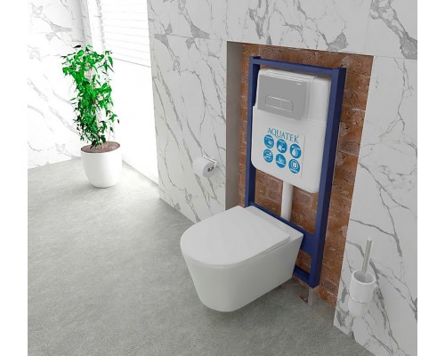 INSE-0000001.36 Aquatek Sensor SET Standart 50 Монтаж рама для подв унитаза1130500100 + звукоизоляционная прокладка + панель смыва KDIS-0000036 INSE-0000001.36