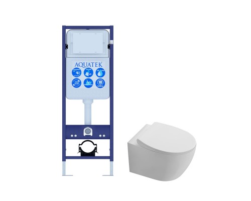 SET AQUATEK СИРИУС (рама AQUATEK Standard INS-0000017(без клавиши и крепежа) + унитаз AQ1582T-00 СИРИУС TORNADO с тонким сиденьем soft-close) SET AQUATEK СИРИУС-INS17