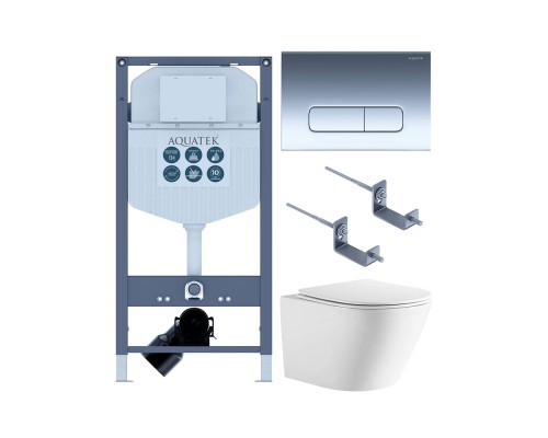 SET AQUATEK ЛИБЕРТИ-016 INS-23 (рама AQUATEK INS-0000023+крепёж KKI-0000002+клавиша KDI-0000016+унитаз ЛИБЕРТИ AQ1999T-00 с тонким сиденьем sc) SET AQUATEK ЛИБЕРТИ-016 INS-23