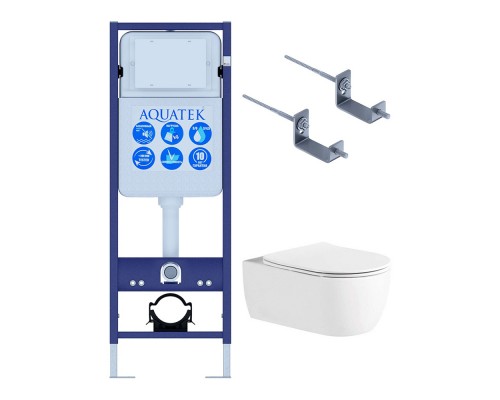 Set AQUATEK ЕВРОПА New-017 3в1 (рама AQUATEK INS-0000017+крепление KKI-0000002 + унитаз AQ1106L-00+тонкое сиденье с механиз) Set AQUATEK ЕВРОПА New-017 3в1