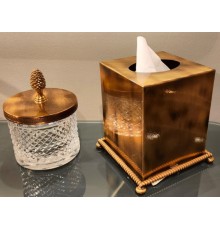 Набор аксессуаров, Cristal Bronze, Boutique, контейнер для ватных дисков   салфетница, цвет-Bronze Flamme